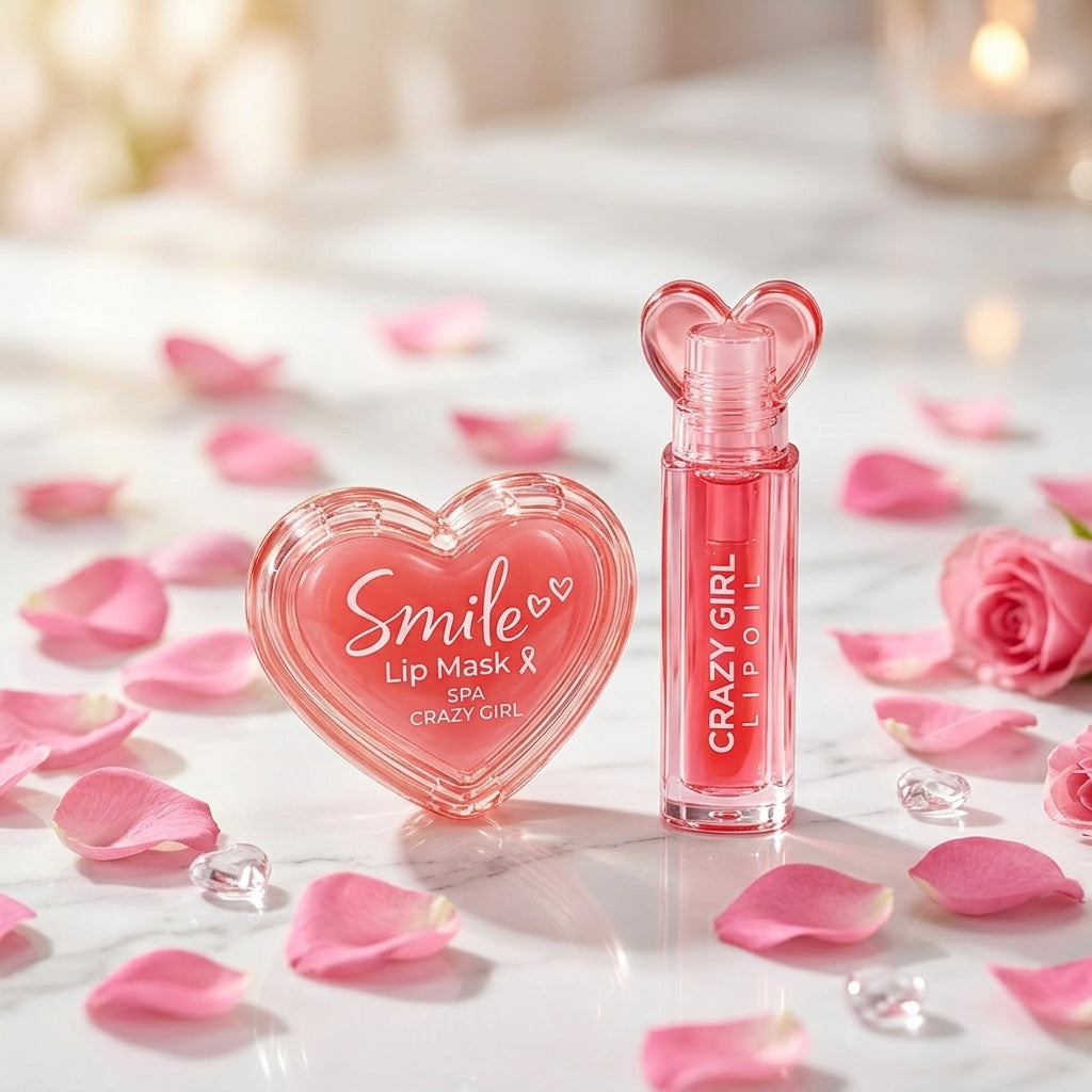 2 In 1 Crazy Girl Lip Oil + Lip Mask Set Cosmetics Product For Girl's