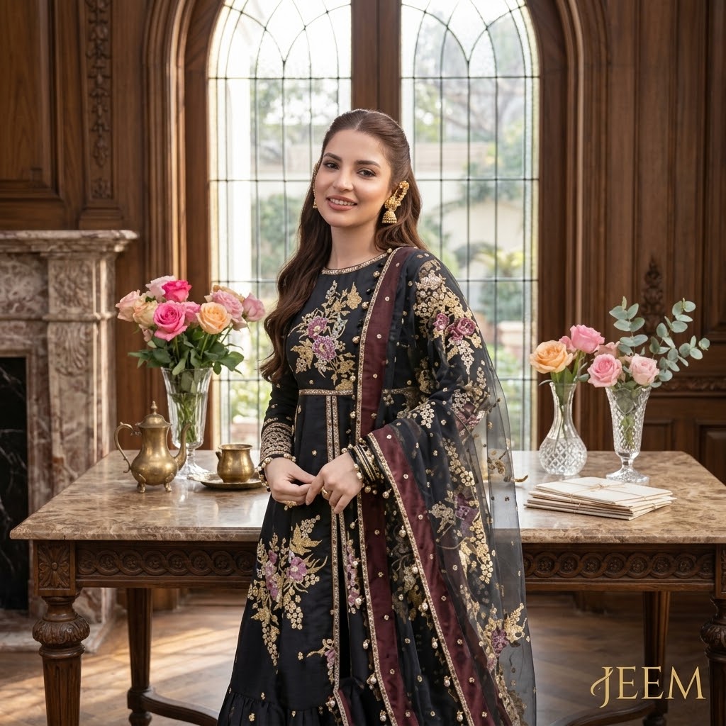 SO KAMAL Embroidered Digital Printed Khaddar 3-Piece Suit