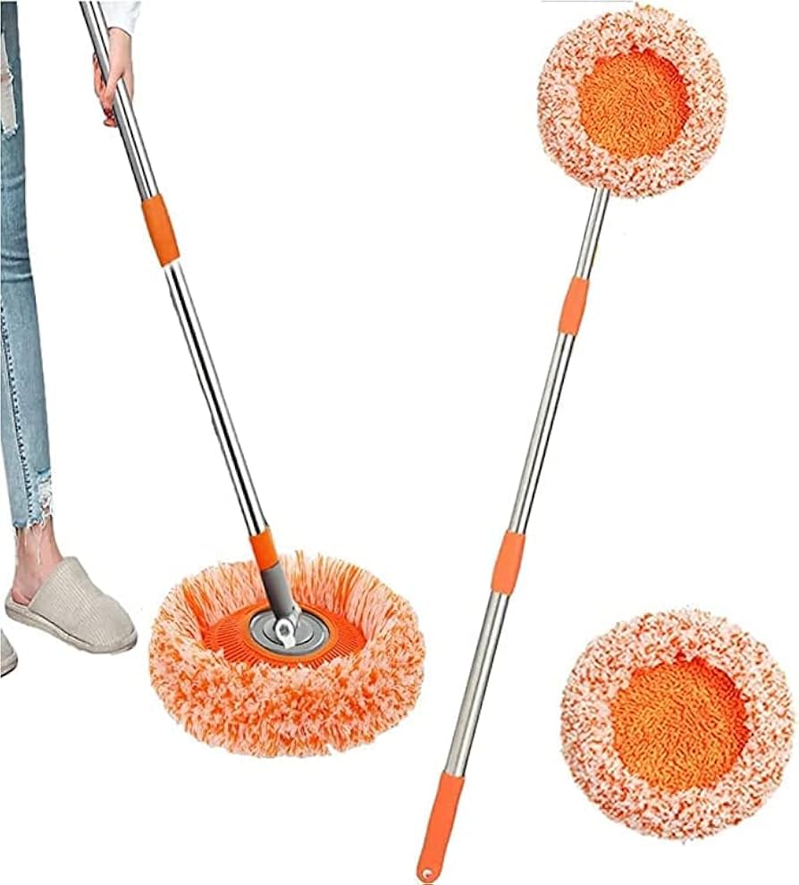 Sunflower Mop with Long Telescopic Stick – Microfiber Floor Cleaning Mop