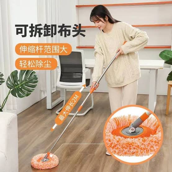 Sunflower Mop with Long Telescopic Stick – Microfiber Floor Cleaning Mop