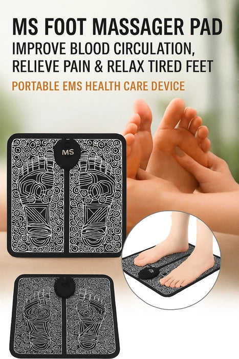 EMS Foot Massager Mat Electric USB Charging Smart Display Tens Acupuncture Feet Cushion Blood Circulation Pad Health Care Home
