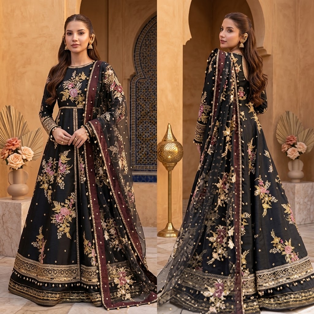 SO KAMAL Embroidered Digital Printed Khaddar 3-Piece Suit