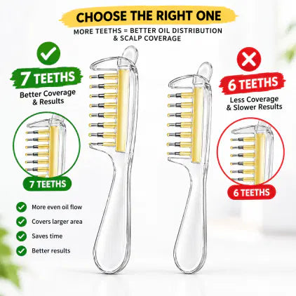 7 Teeths Scalp Massage & Relaxing Comb with Rolling Balls – Gentle Head Massager Comb for Scalp Massage, Hair Care & Relaxation | Hair Oil Comb | Oil Applicator (Random Color)